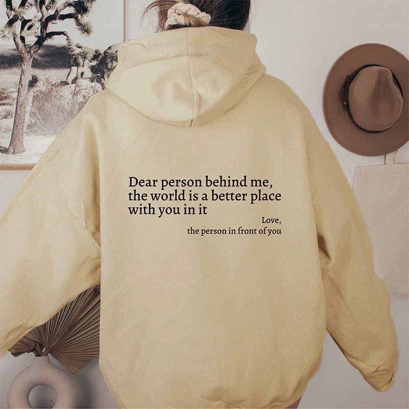 Women's Trendy Hoodie with Letter Print and Pocket