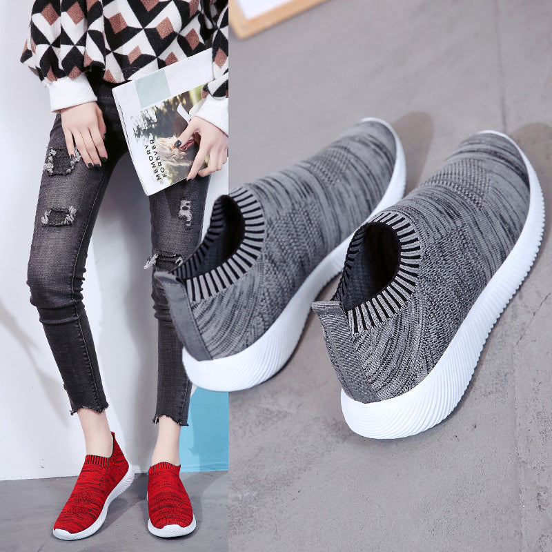 Comfortable Low-Top Women's Knitted Slip-On Shoes